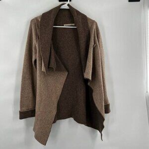 Chiaramente brown cardigan sweater S wool blend drape long sleeves